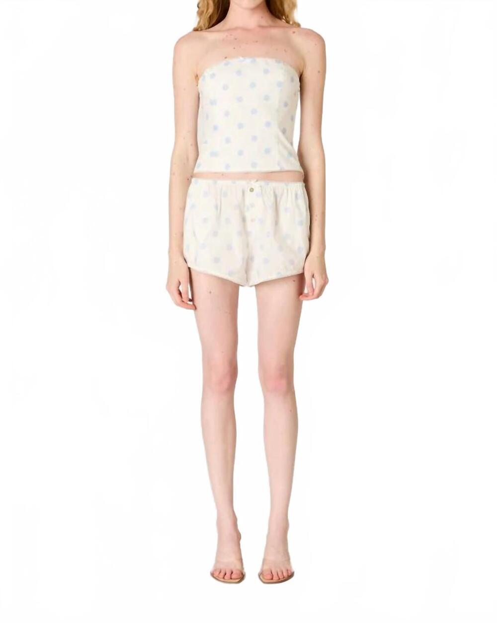 NEW NIA esperanza strapless top in sky